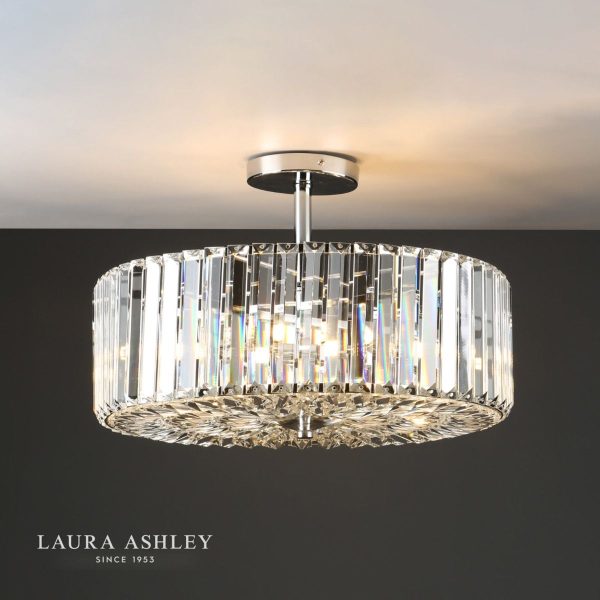 Laura Ashley Fernhurst Polished Chrome 4 Light Art Deco Ceiling Light - Image 2