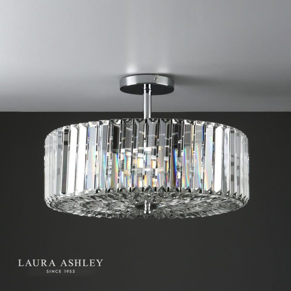 Laura Ashley Fernhurst Polished Chrome 4 Light Art Deco Ceiling Light - Image 3