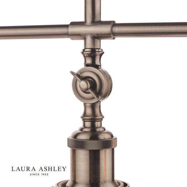 Laura Ashley Isaac Industrial Nickel 3 Light Bar Pendant Ceiling Light - Image 2