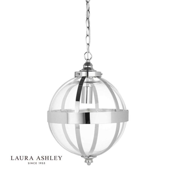 Laura Ashley - Odiham Pendant Polished Nickel Glass