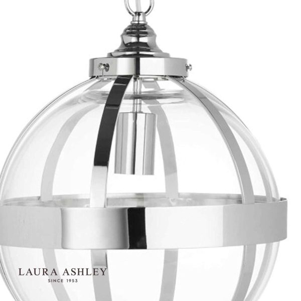 Laura Ashley - Odiham Pendant Polished Nickel Glass - Image 2