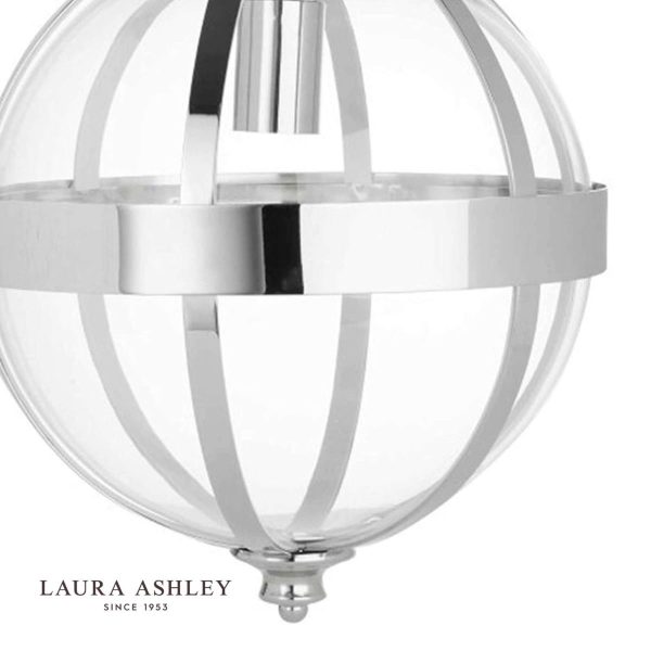 Laura Ashley - Odiham Pendant Polished Nickel Glass - Image 3