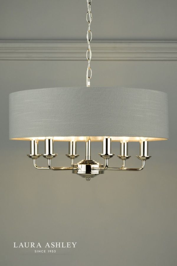 Laura Ashley Sorrento 6lt Pendant Polished Nickel With Charcoal Shade - Image 3