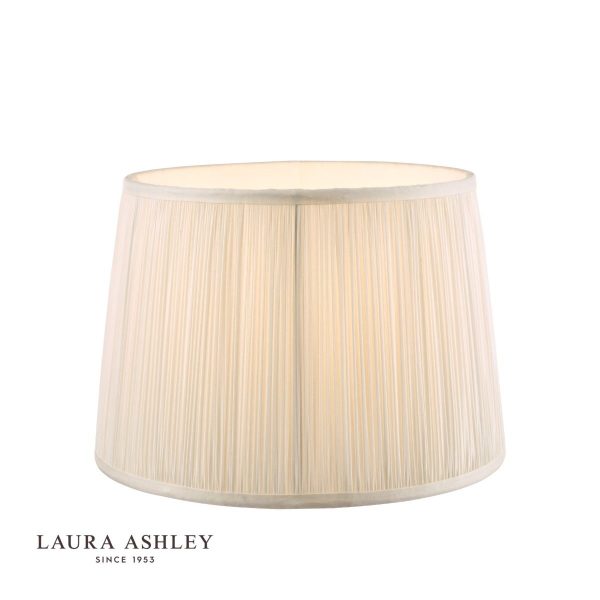 Laura Ashley Hemsley Pleated Silk Empire Drum Shade Cream 30cm/12 inch