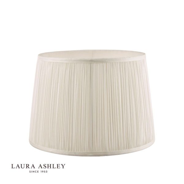 Laura Ashley Hemsley Pleated Silk Empire Drum Shade Cream 30cm/12 inch - Image 2