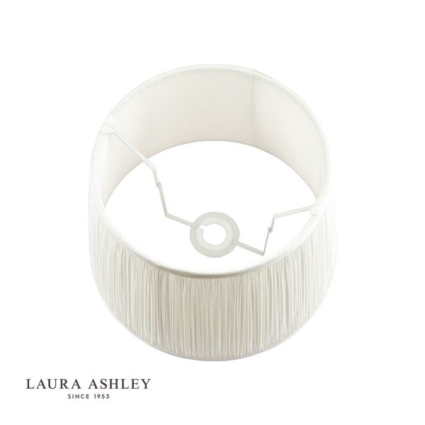 Laura Ashley Hemsley Pleated Silk Empire Drum Shade Cream 30cm/12 inch - Image 3