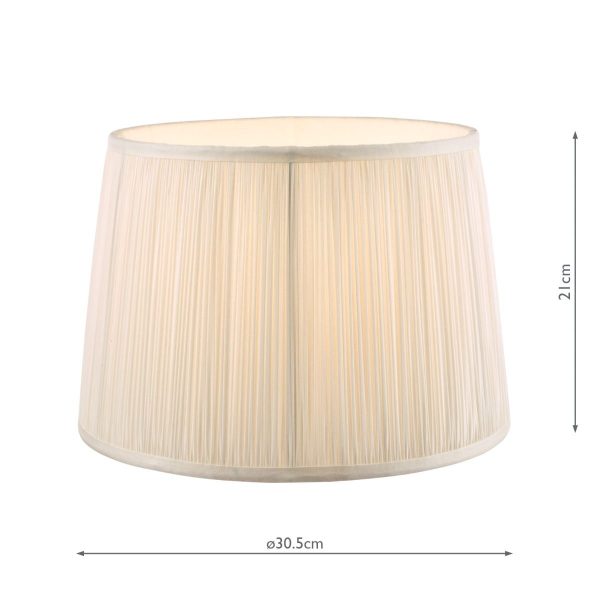 Laura Ashley Hemsley Pleated Silk Empire Drum Shade Cream 30cm/12 inch - Image 7