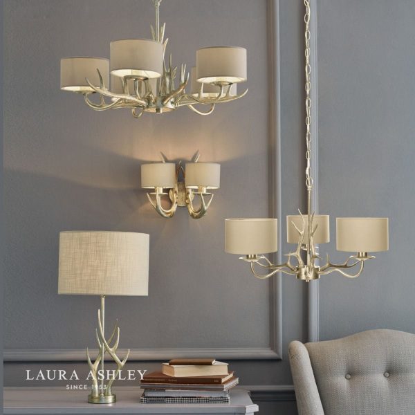 Laura Ashley Mulroy Antler 5 Light Chandelier with Shades - Image 5