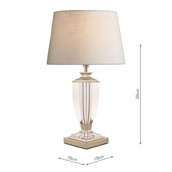 Laura Ashley Carson Polished Nickel & Crystal Table Lamp Base Small - Image 7