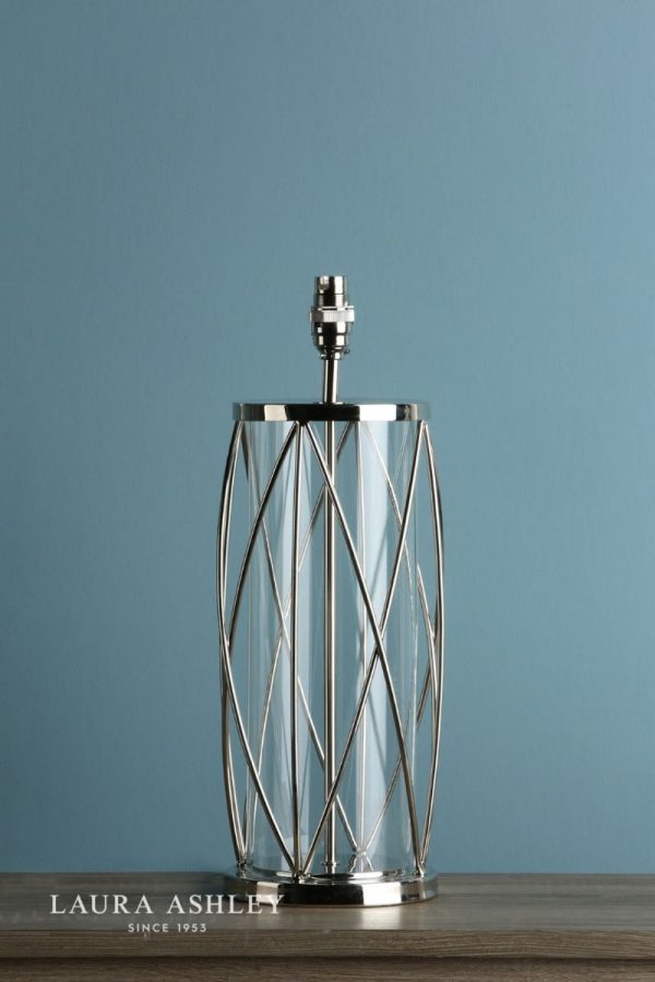 Laura Ashley Beckworth Polished Nickel Lattice Table Lamp Base Large - Image 6