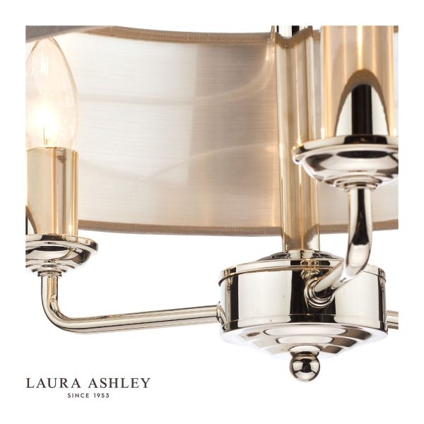 Laura Ashley Sorrento 3lt Pendant Polished Nickel With Charcoal Shade - Image 3