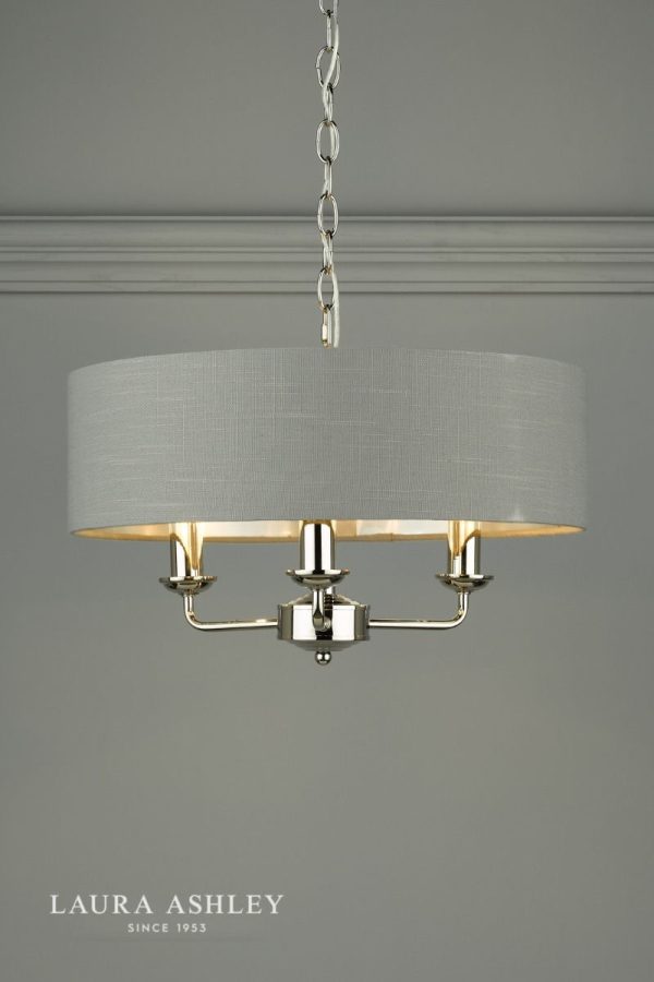 Laura Ashley Sorrento 3lt Pendant Polished Nickel With Charcoal Shade - Image 4