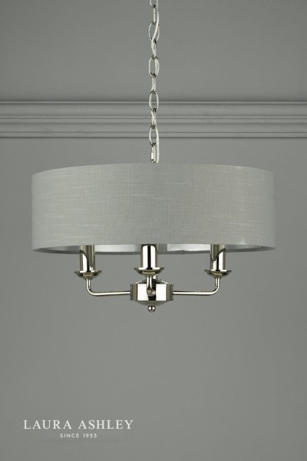 Laura Ashley Sorrento 3lt Pendant Polished Nickel With Charcoal Shade - Image 5