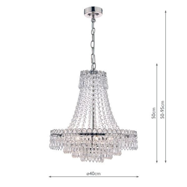 Laura Ashley Enid Polished Nickel & Cut Glass 5 Light Chandelier - Image 5