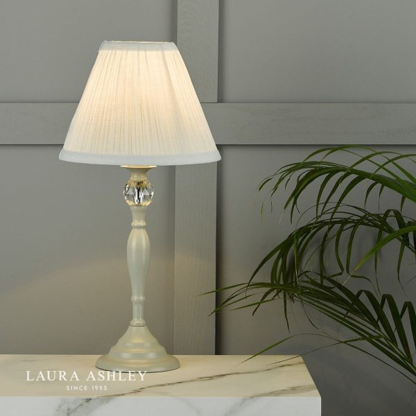 Laura Ashley Ellis Satin-Painted Spindle Table Lamp with Ivory Shade - Image 3