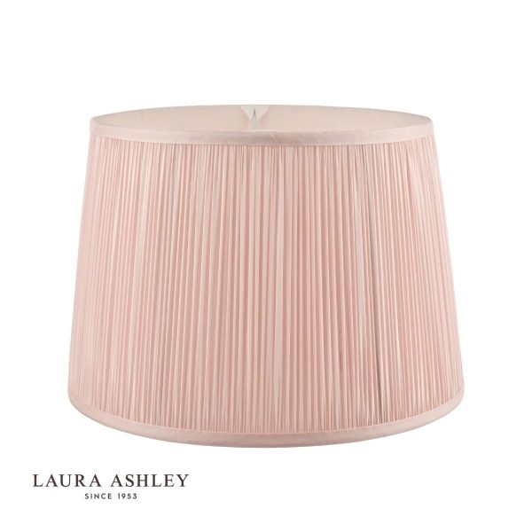 Laura Ashley Hemsley Pleated Silk Empire Drum Shade Pink 25cm/10 inch - Image 2