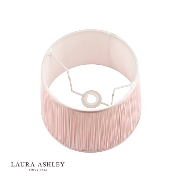 Laura Ashley Hemsley Pleated Silk Empire Drum Shade Pink 25cm/10 inch - Image 3