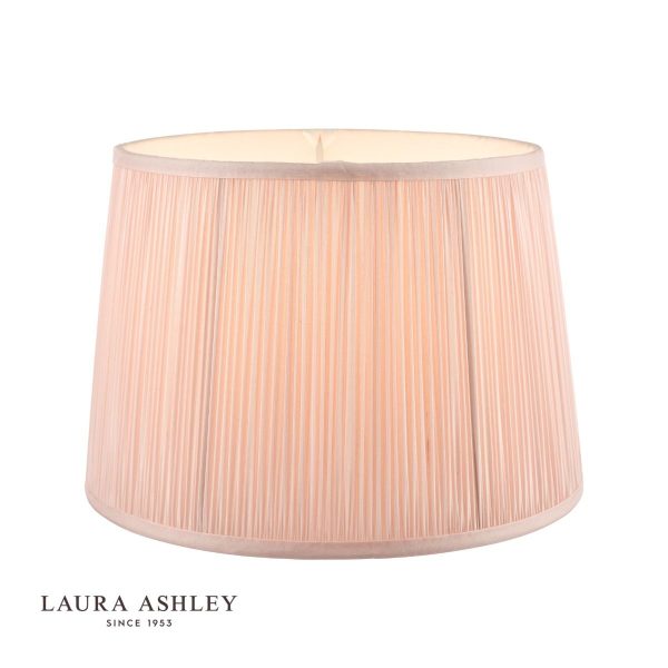 Laura Ashley Hemsley Pleated Silk Empire Drum Shade Pink 30cm/12 inch