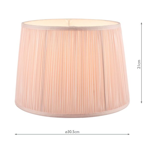 Laura Ashley Hemsley Pleated Silk Empire Drum Shade Pink 30cm/12 inch - Image 7