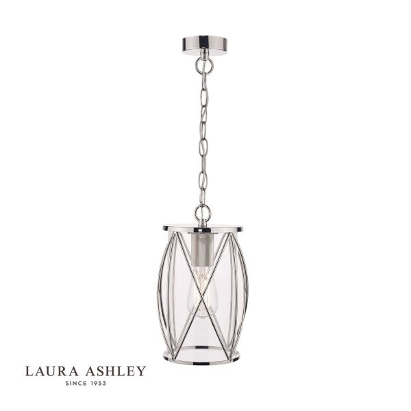 Laura Ashley Beckworth Polished Nickel Lattice 1 Light Ceiling Light