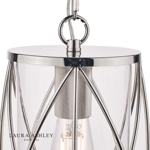 Laura Ashley Beckworth Polished Nickel Lattice 1 Light Ceiling Light - Image 2