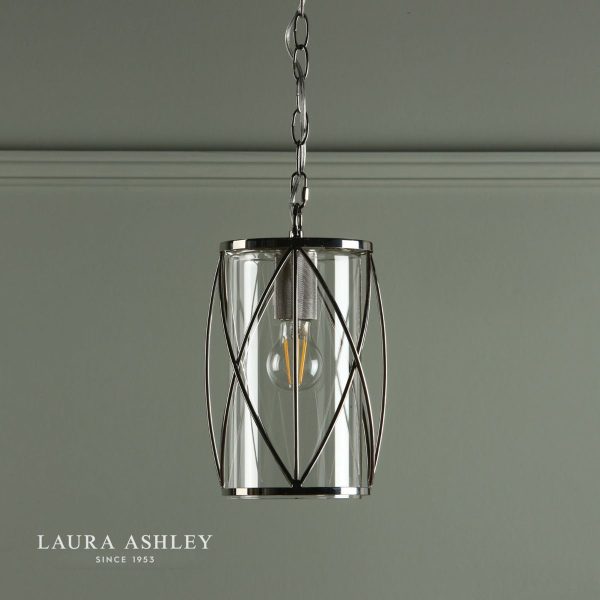 Laura Ashley Beckworth Polished Nickel Lattice 1 Light Ceiling Light - Image 4