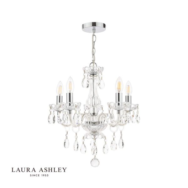 Laura Ashley Harriet 5 Light Crystal & Polished Chrome Chandelier - Image 2