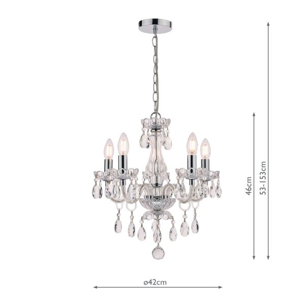 Laura Ashley Harriet 5 Light Crystal & Polished Chrome Chandelier - Image 6