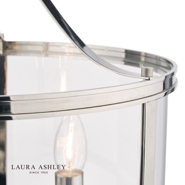 Laura Ashley Harrington Polished Nickel 3 Light Lantern Ceiling Light - Image 2