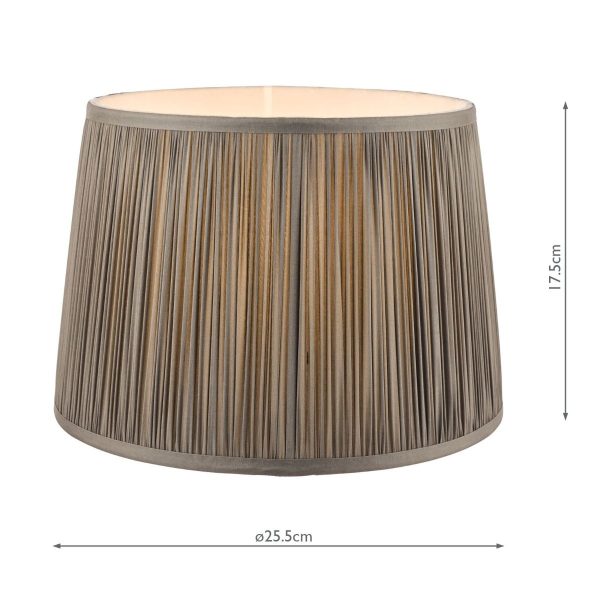 Laura Ashley Hemsley Pleated Silk Empire Drum Shade Grey 25cm/10 inch - Image 7