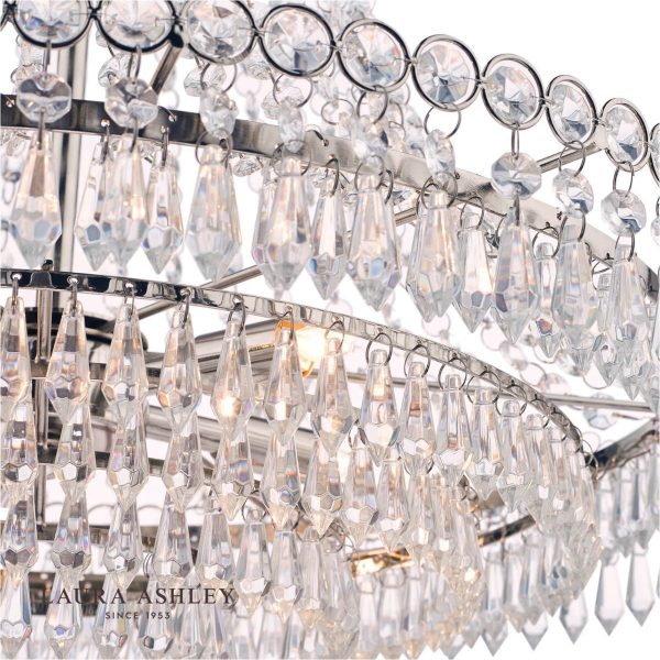 Laura Ashley Enid Polished Nickel & Cut Glass 5 Light Grand Chandelier - Image 2