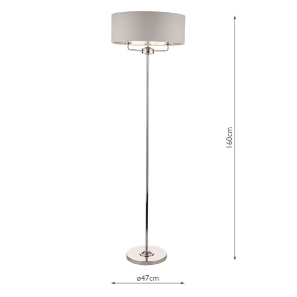 Laura Ashley Sorrento 3lt floor Lamp Polished Nickel With Silver Shade - Image 6