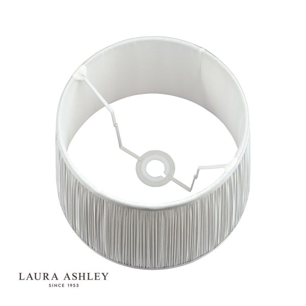 Laura Ashley Hemsley Pleated Silk Empire Drum Shade Silver 25cm/10 inch - Image 3