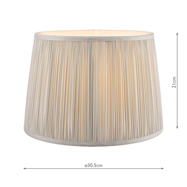 Laura Ashley Hemsley Pleated Silk Empire Drum Shade Silver 30cm/12 inch - Image 7