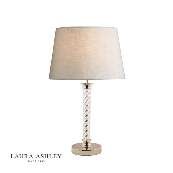 Laura Ashley Louis Twisted Glass Polished Nickel Column Table Lamp Base