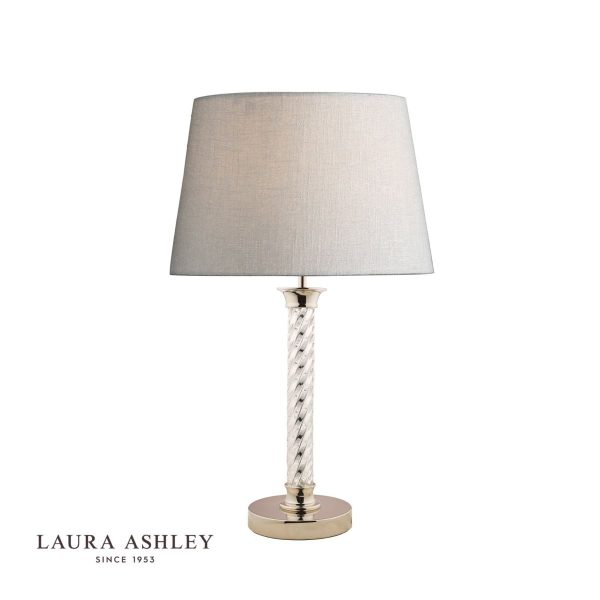 Laura Ashley Louis Twisted Glass Polished Nickel Column Table Lamp Base - Image 2