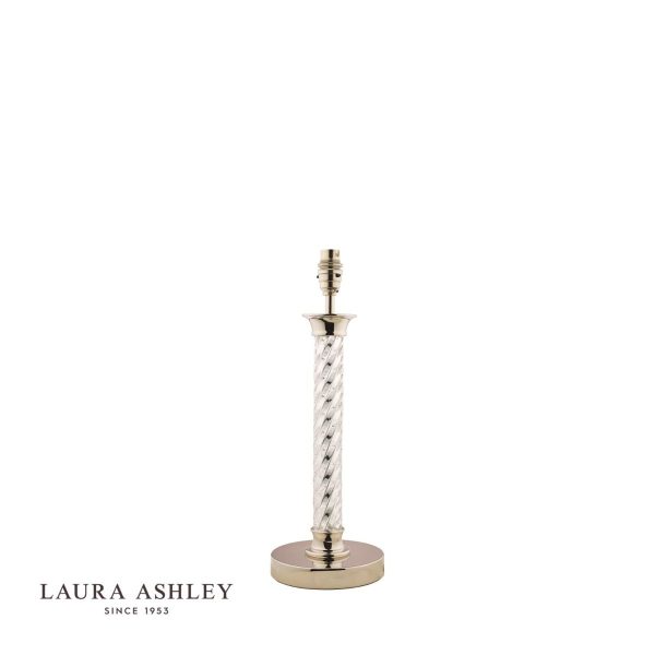 Laura Ashley Louis Twisted Glass Polished Nickel Column Table Lamp Base - Image 3