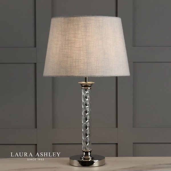 Laura Ashley Louis Twisted Glass Polished Nickel Column Table Lamp Base - Image 4