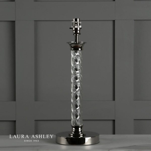 Laura Ashley Louis Twisted Glass Polished Nickel Column Table Lamp Base - Image 5