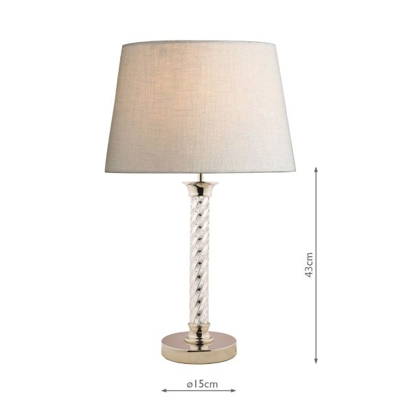 Laura Ashley Louis Twisted Glass Polished Nickel Column Table Lamp Base - Image 7