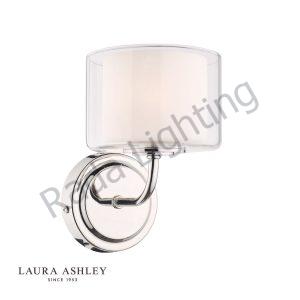 Laura Ashley Southwell Polished Nickel 1 Light Wall Light