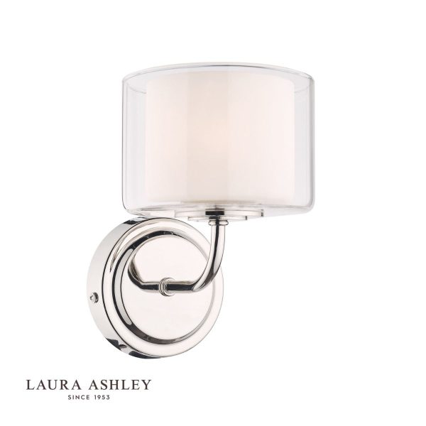 Laura Ashley Southwell Polished Nickel 1 Light Wall Light