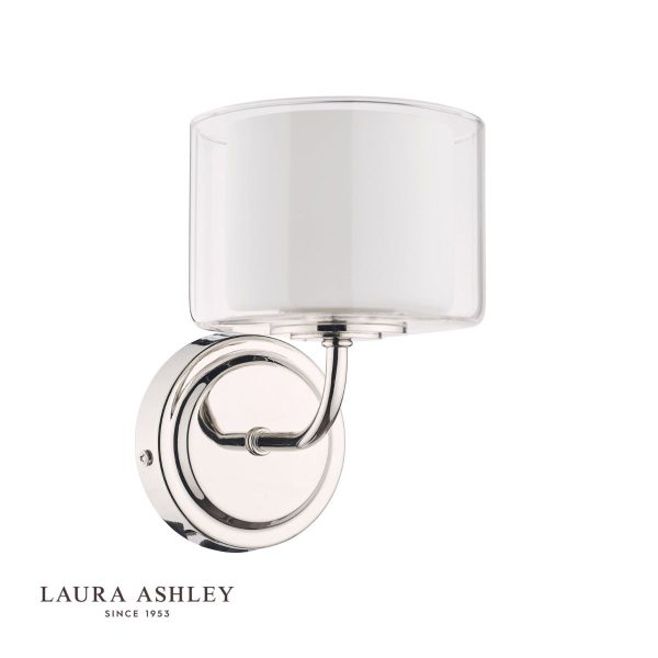 Laura Ashley Southwell Polished Nickel 1 Light Wall Light - Image 2