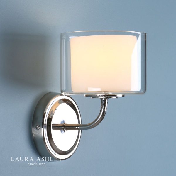 Laura Ashley Southwell Polished Nickel 1 Light Wall Light - Image 3