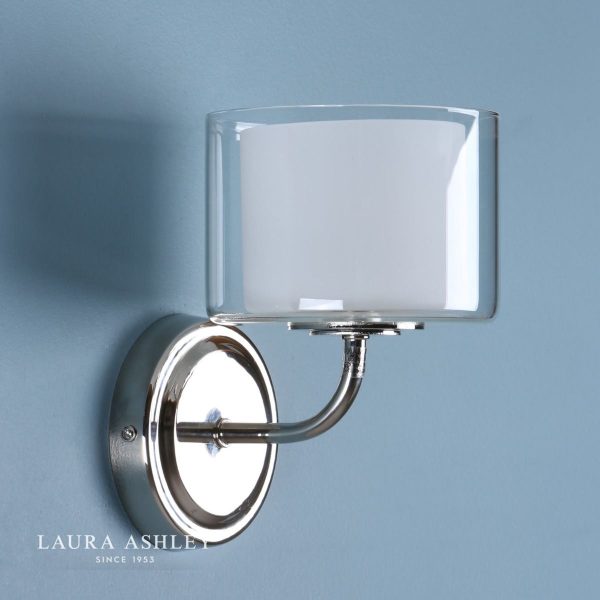 Laura Ashley Southwell Polished Nickel 1 Light Wall Light - Image 4