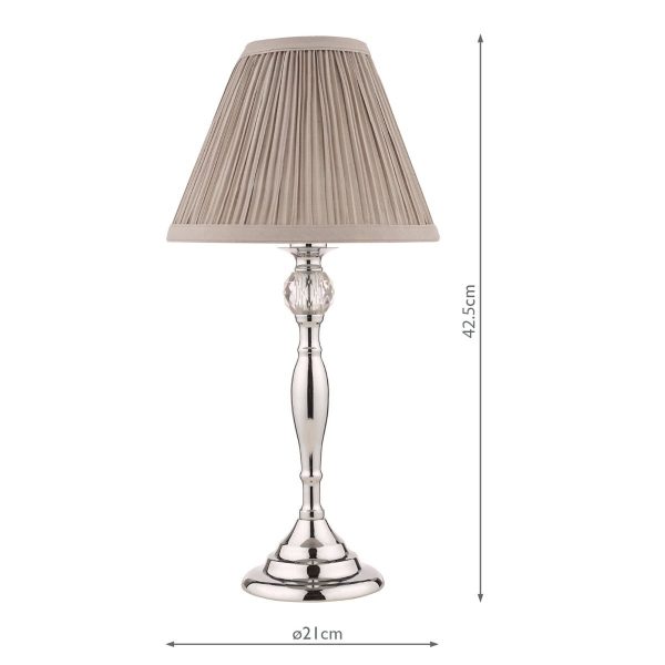 Laura Ashley Ellis Polished Chrome Spindle Table Lamp with Grey Shade - Image 4