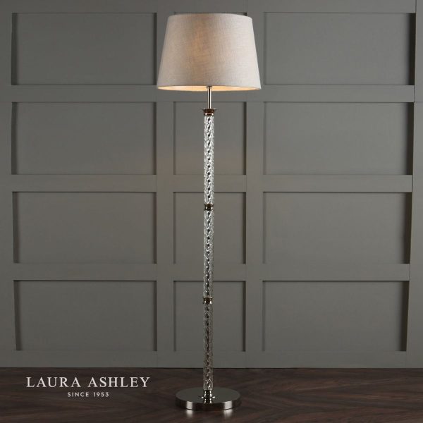 Laura Ashley Louis Twisted Glass, Polished Nickel Column Floor Lamp Base - Image 3