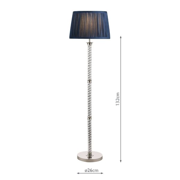 Laura Ashley Louis Twisted Glass, Polished Nickel Column Floor Lamp Base - Image 7