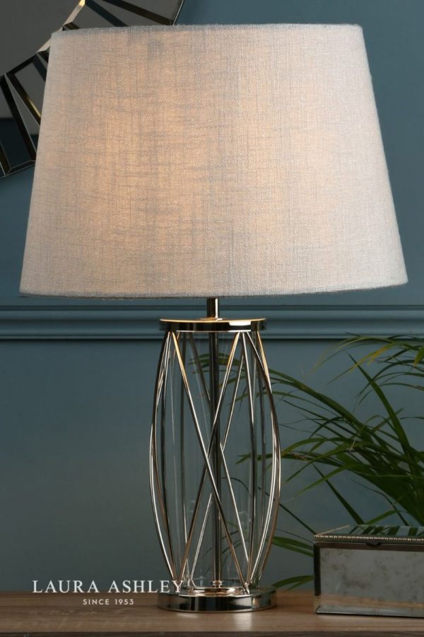 Laura Ashley Beckworth Polished Nickel Lattice Table Lamp Base Small - Image 4