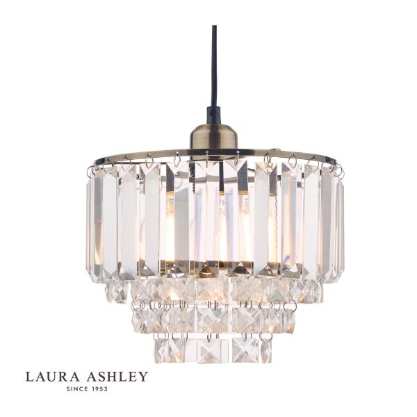 Laura Ashley Vienna Crystal & Antique Brass Easy-Fit Pendant